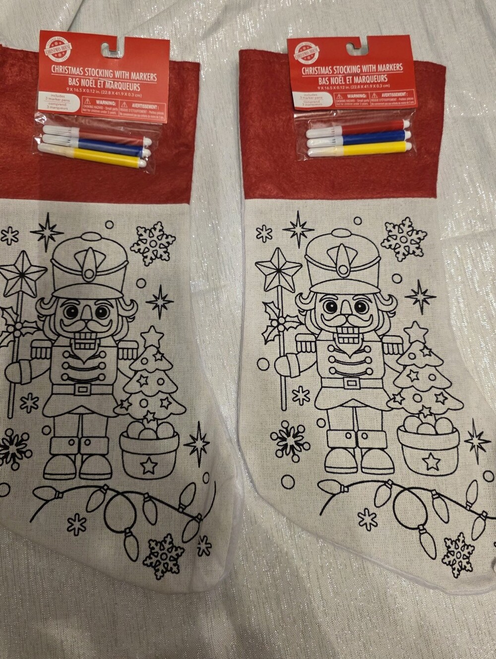 2 NEW Color Your Own Christmas Stockings